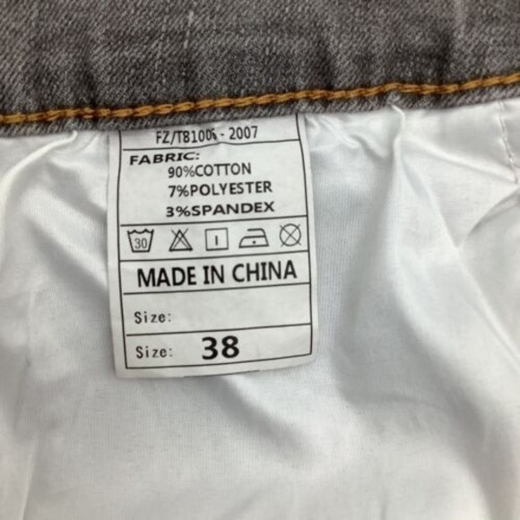 Junbaoss Mens Jeans Gray Size 38 NWT - Picture 9 of 9